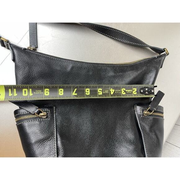 FOSSIL Emerson Black Leather Small Hobo Crossbody Bag Pebble Leather - Picture 8 of 8